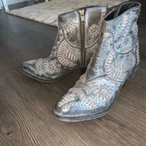 Matisse gray booties with embroidered detail